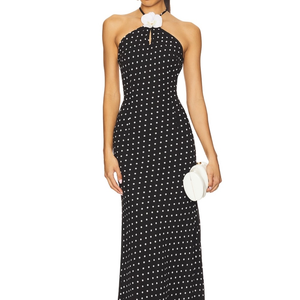 Viella Maxi Dress Black and white Polka Dot Dress